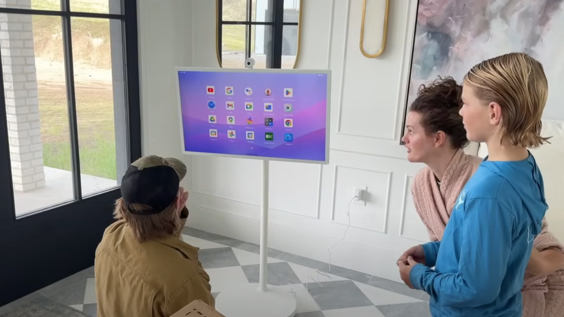 LCD portable TV on wheels