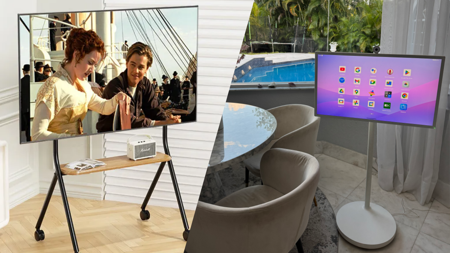 rolling TV stand vs. portable TV on wheels