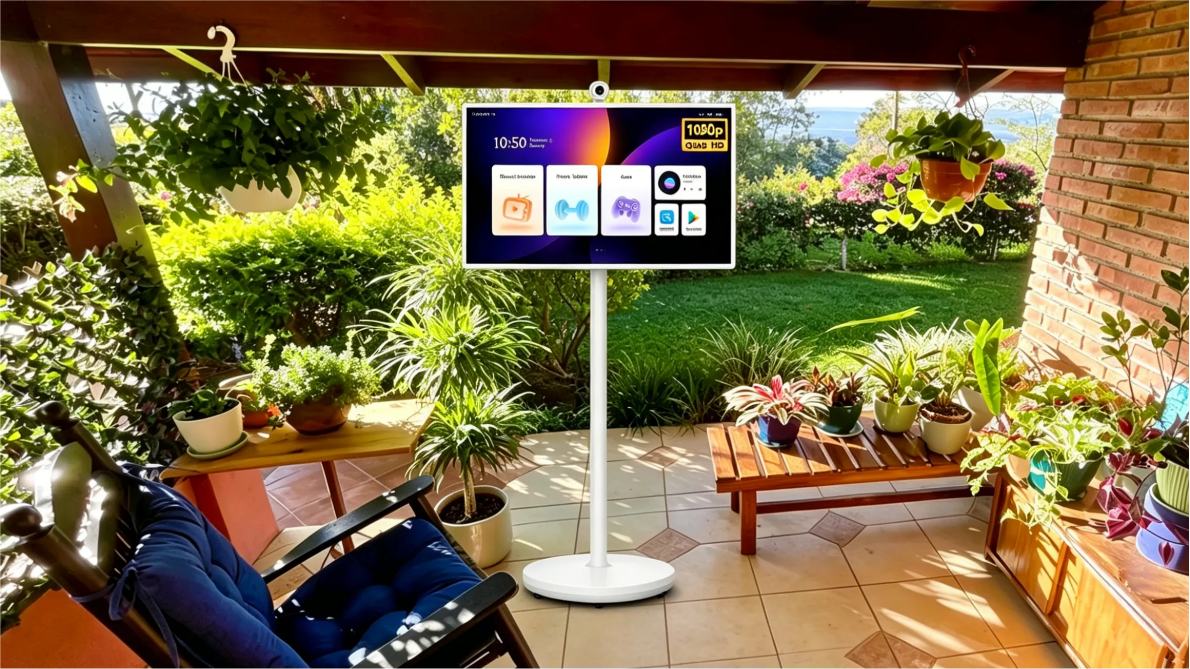 portable tv on wheels for outdoor living space