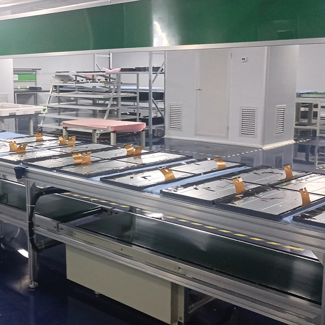 Manufacturing the portable TV on wheels in factory