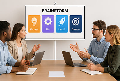 GFF portable TV on wheels for business meetings