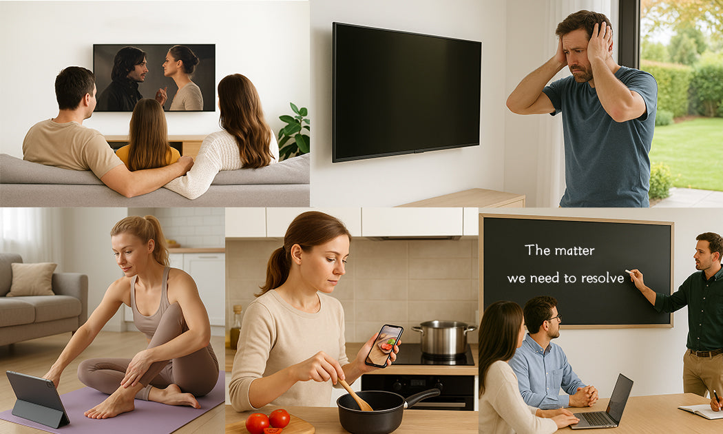 Work and life with a traditional displays, like TV, tablet, phones.