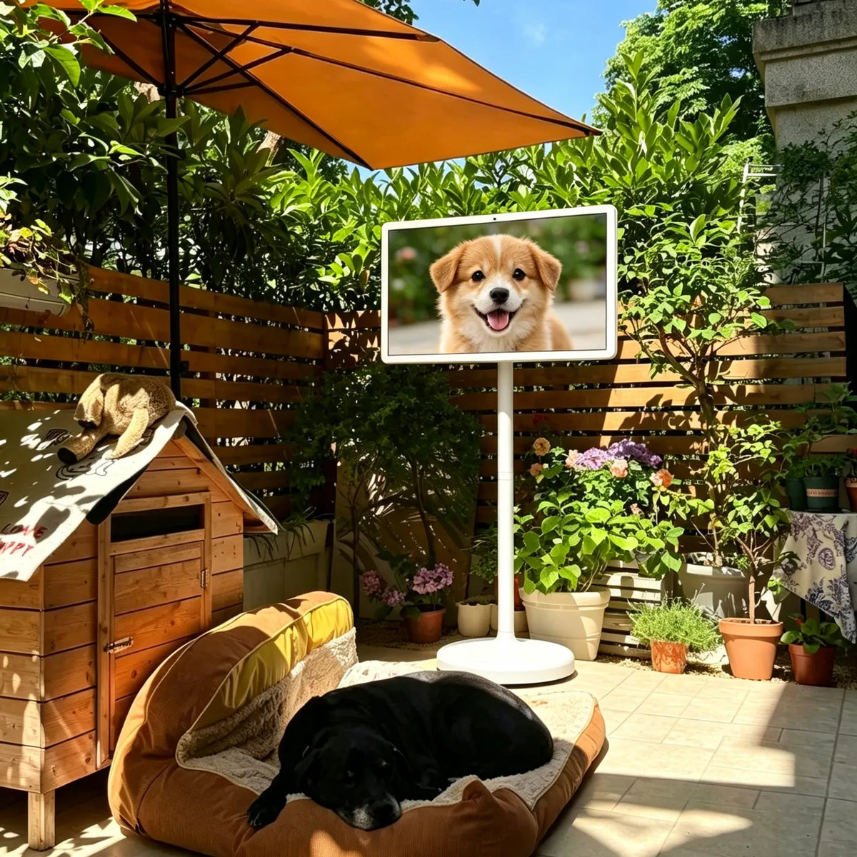 use a portable touch screen tv in the backyard