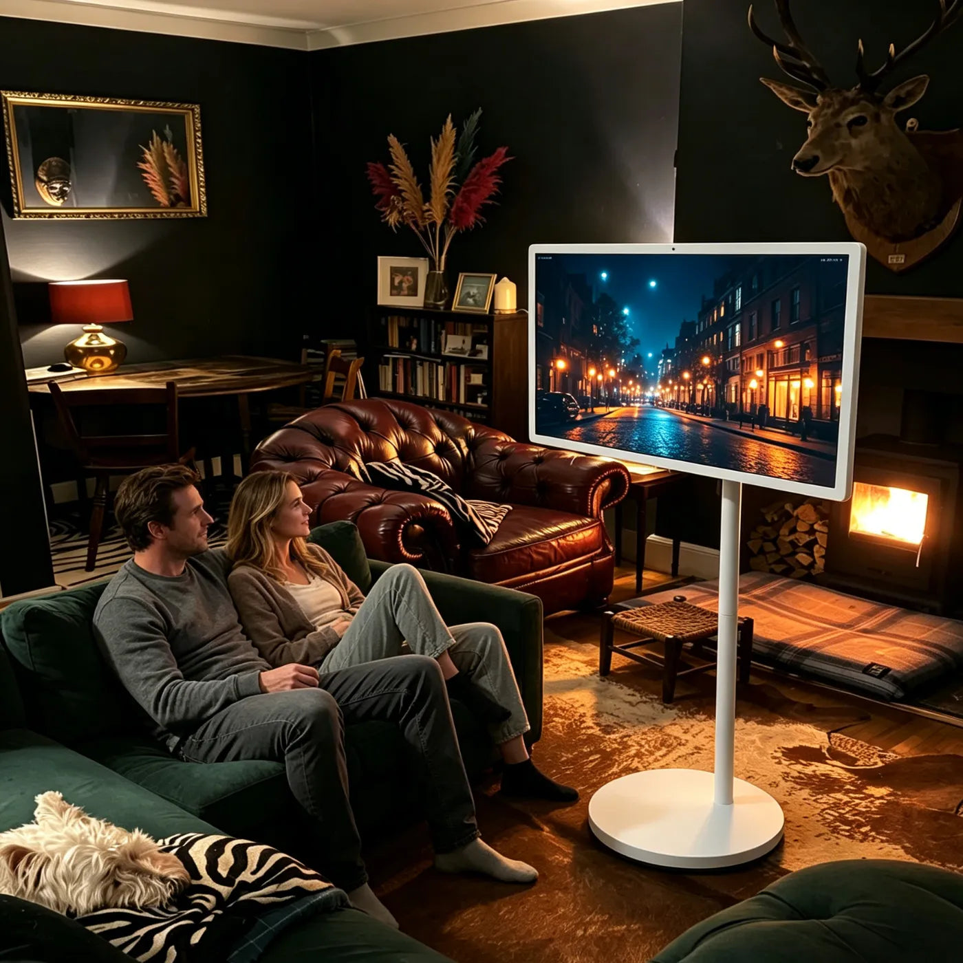 watch movies, use a portable smart screen on wheels