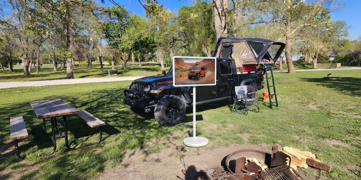 portable touch screen tv on wheels