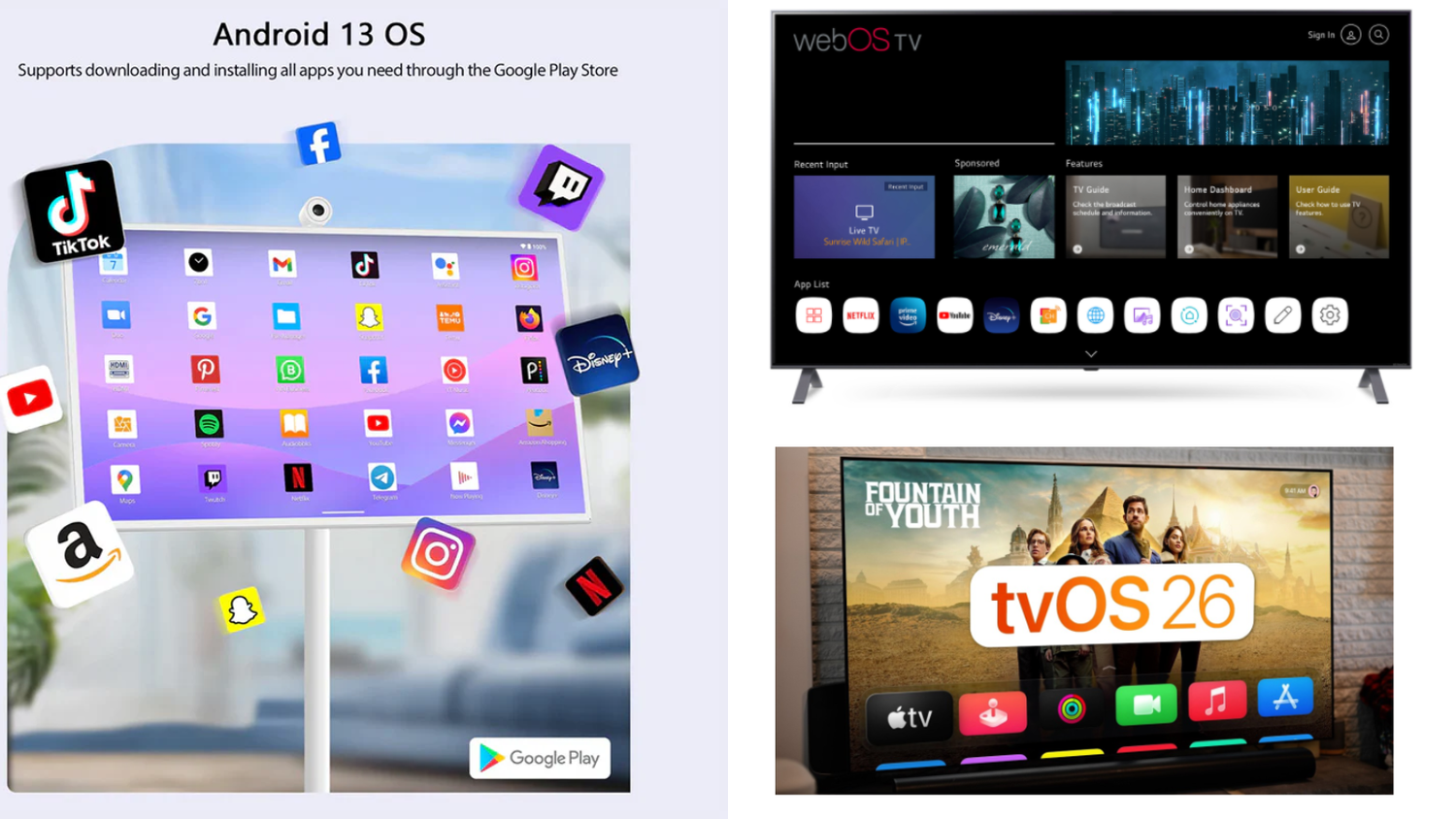 Android vs webOS vs tvOS