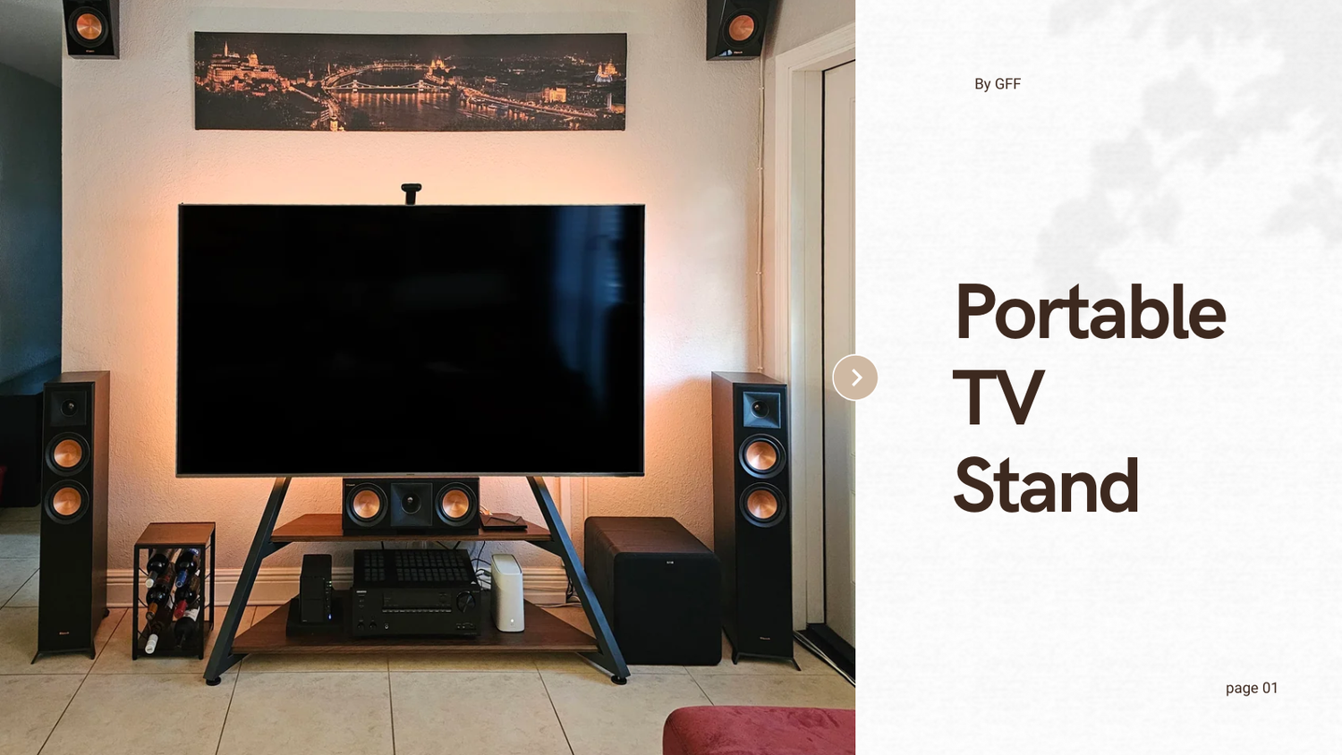 portable tv stand on wheels