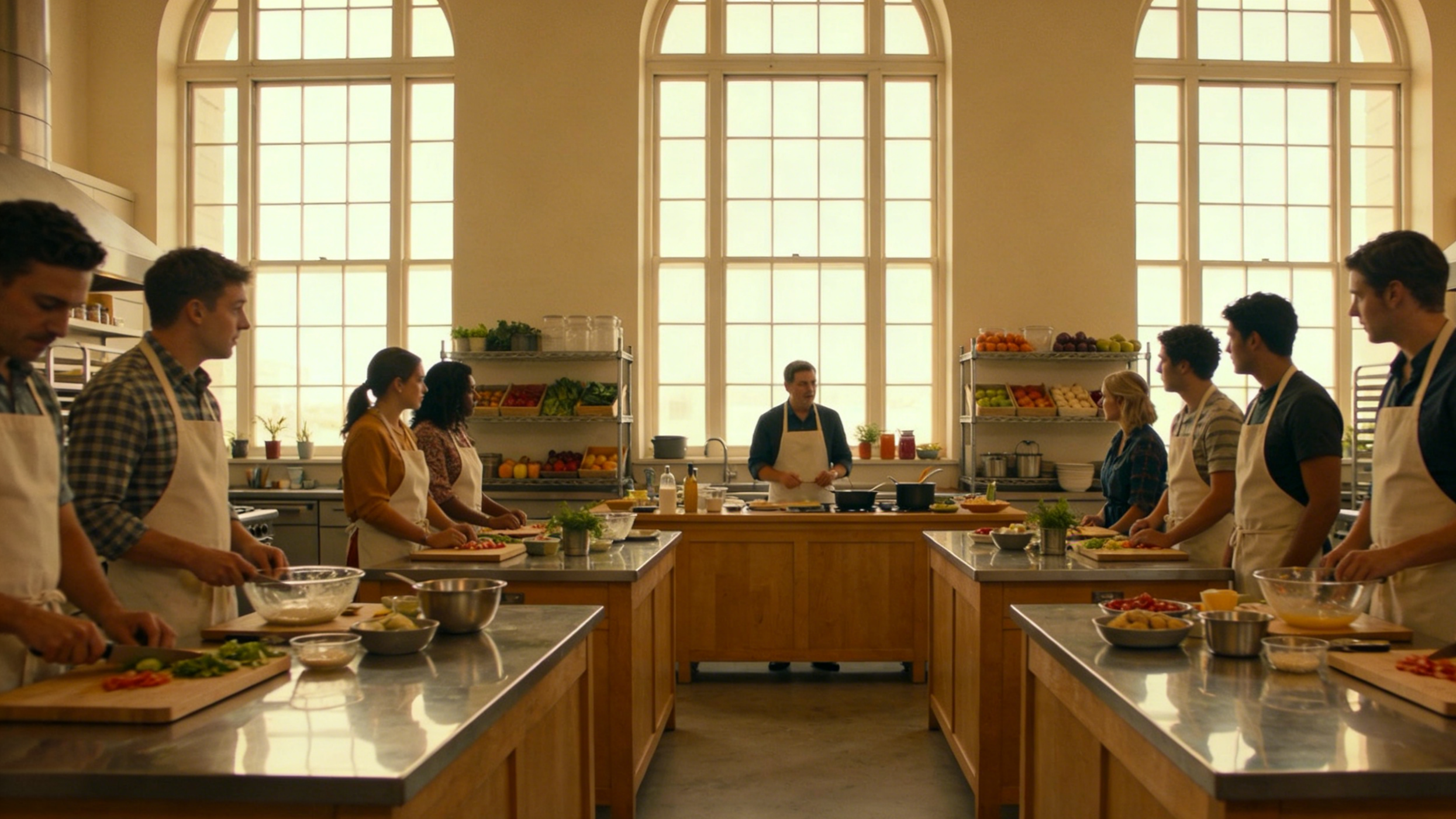  portable TV on wheels for Cooking School