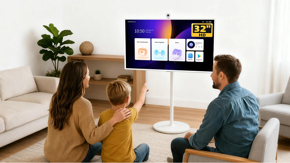 Wireless portable tv on wheels