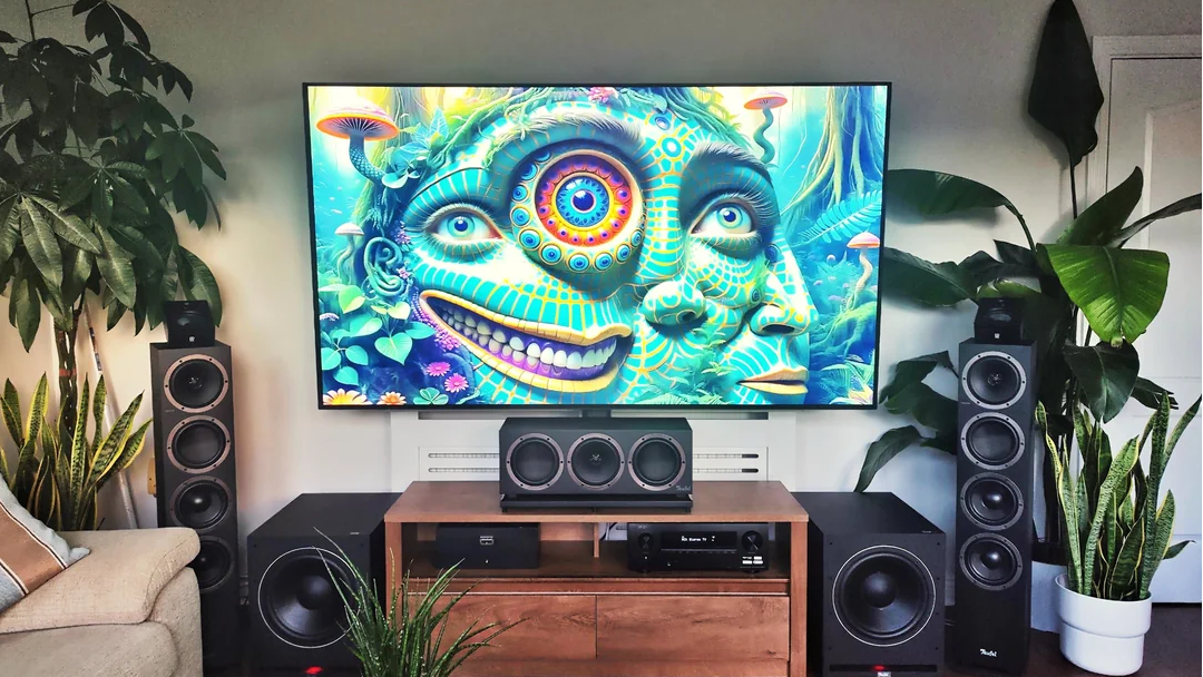 green TV in the living room