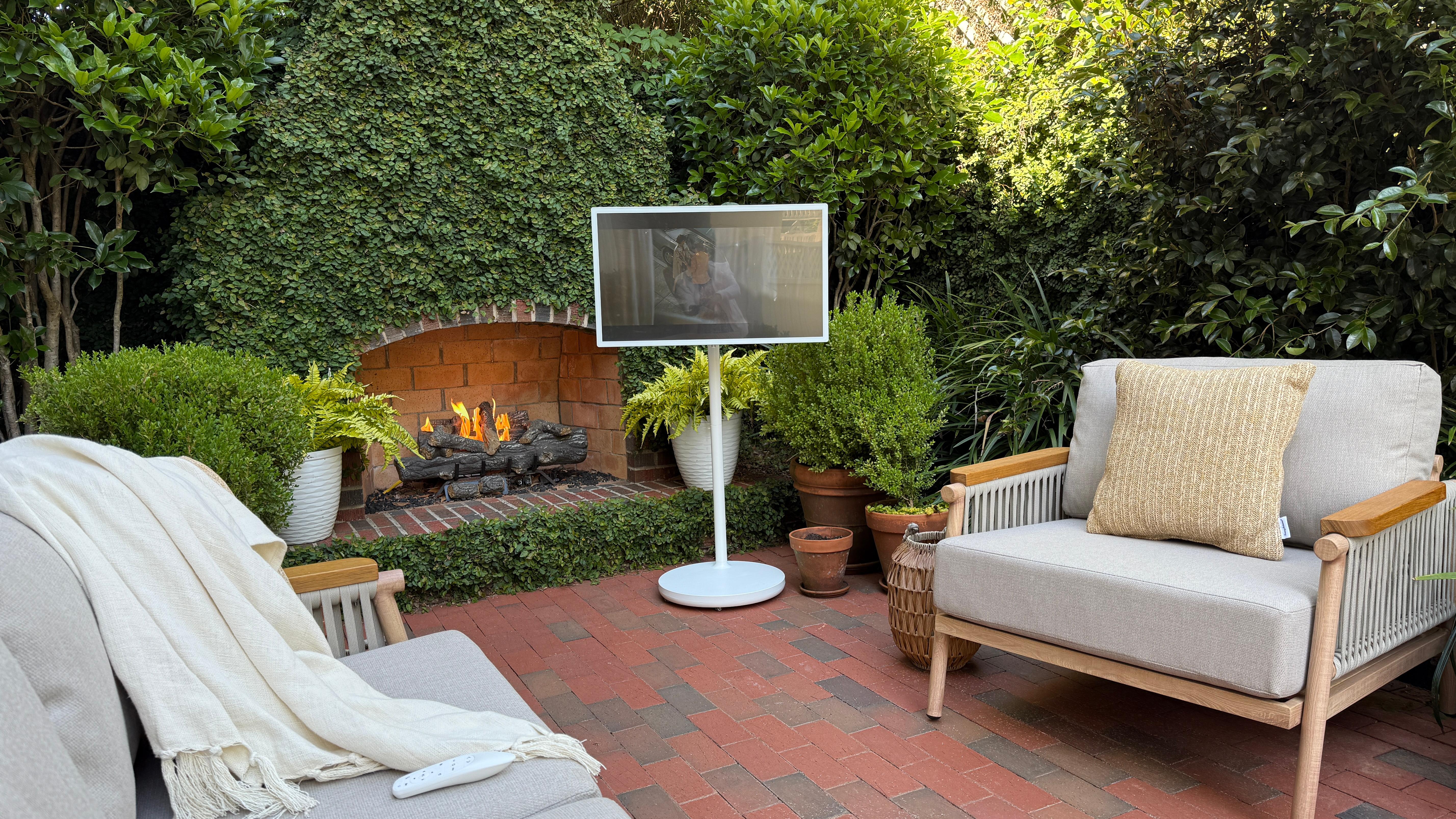 portable tv on wheels for outdoor use