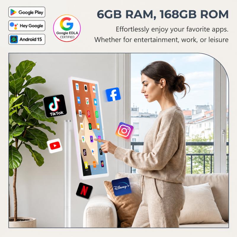 GFF 22-Inch Portable Smart TV On Wheels
