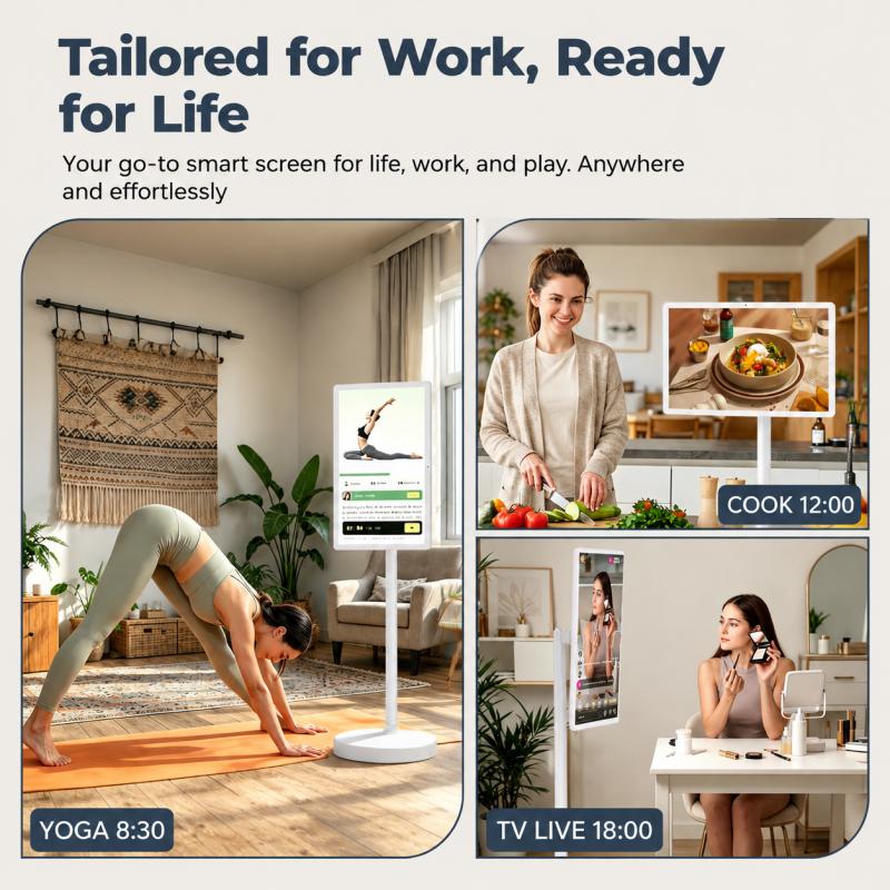 GFF 22-Inch Portable Smart TV On Wheels