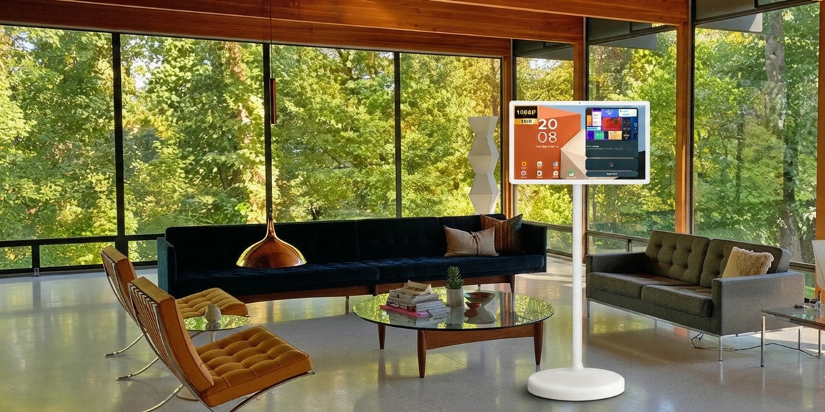 use a portable TV on wheels for work
