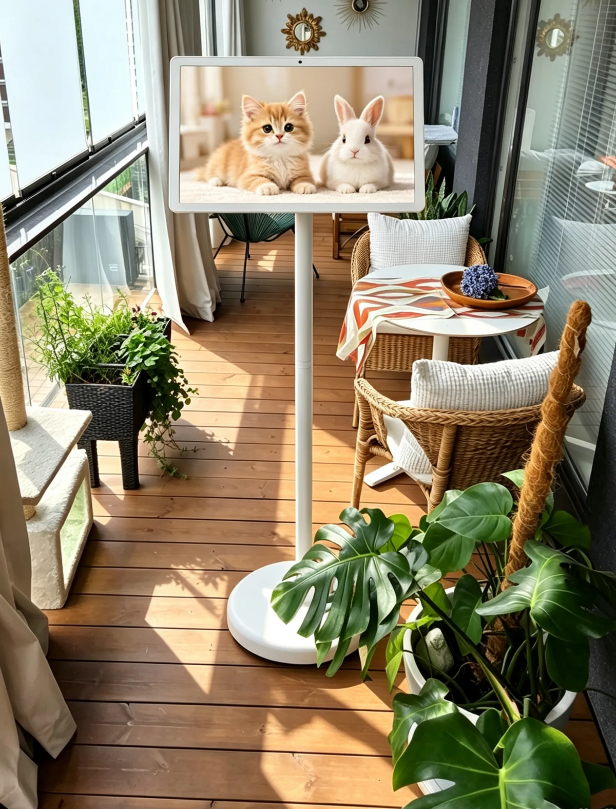 use a portable TV in your small balcony